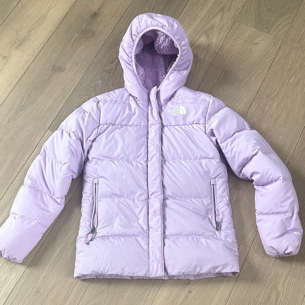 The North Face Girls Lilac Hooded Puffer Coat